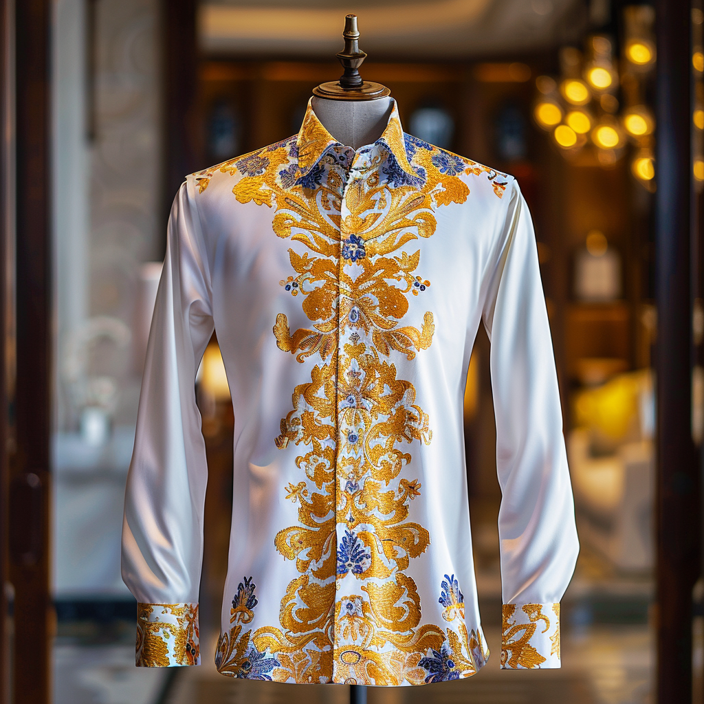 Silk Luxury Business VIP Exclusive Designer unique Luxe Collection long Shirt High Elasticity