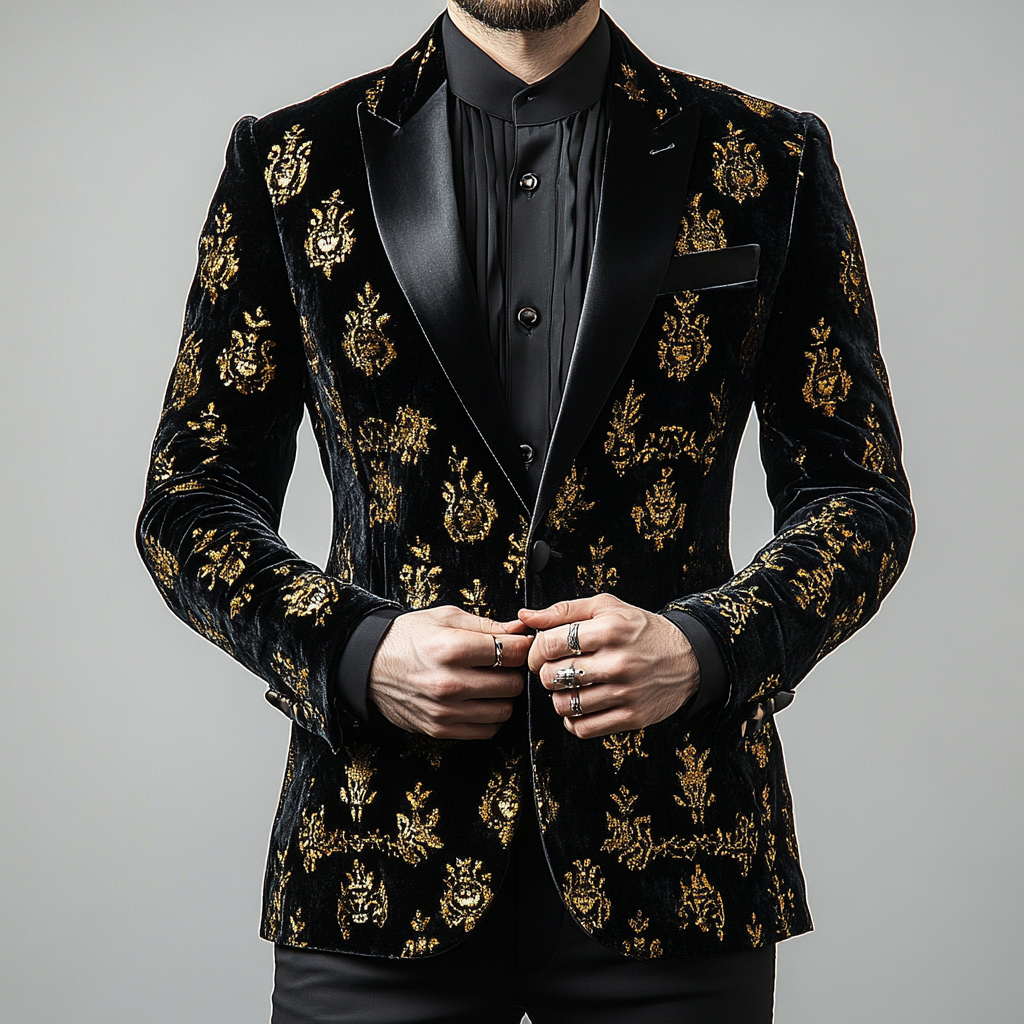 Unique embroidery business gentleman casual Men's Luxury Business Casual Fashion Blazer Suit Coat Jacket