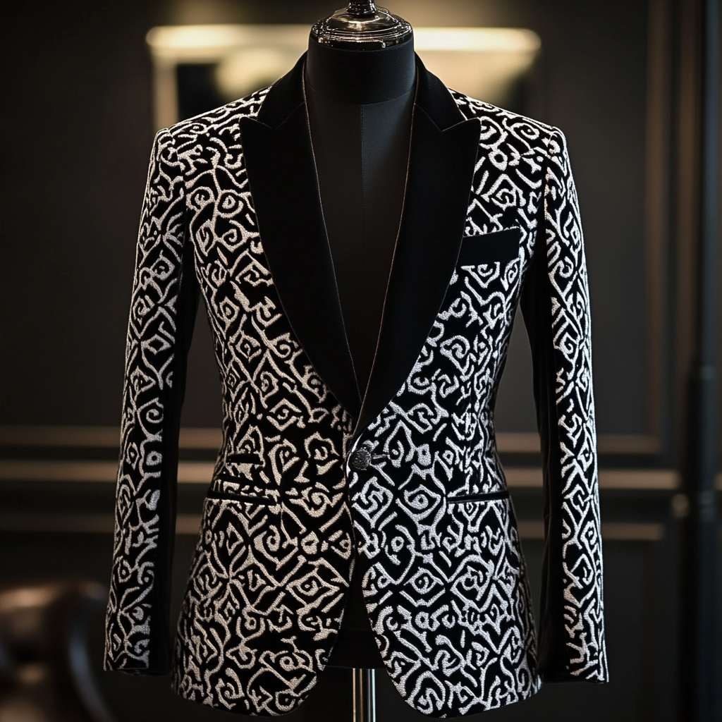 Unique embroidery business gentleman casual Men's Luxury Business Casual Fashion Blazer Suit Coat Jacket