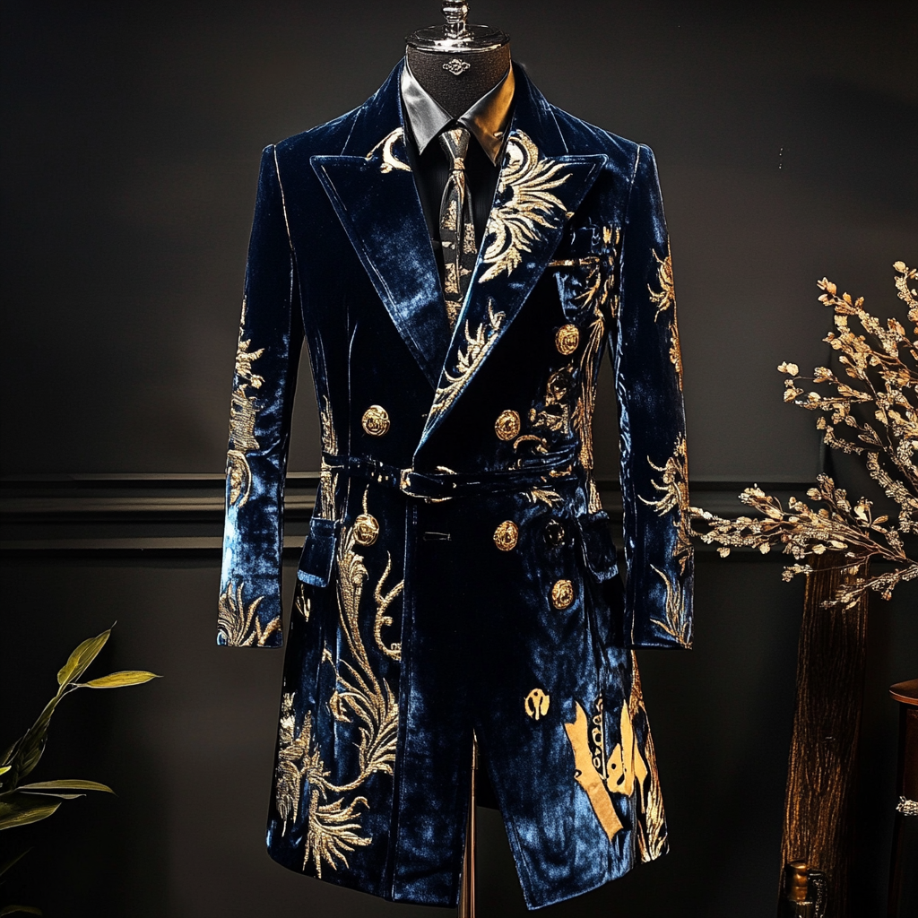 Unique embroidery business gentleman casual Men's Luxury Business Casual Fashion Blazer Suit Coat Jacket