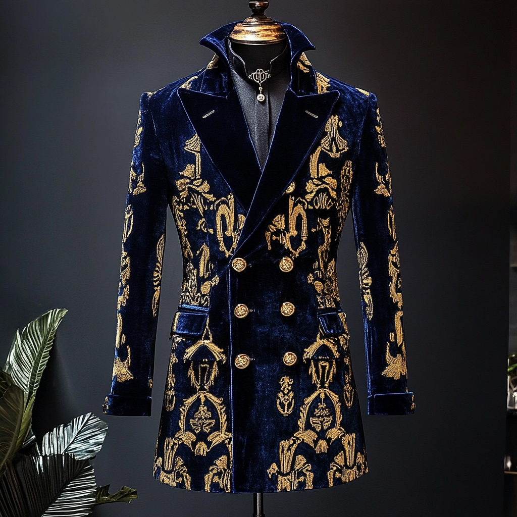 Unique embroidery business gentleman casual Men's Luxury Business Casual Fashion Blazer Suit Coat Jacket