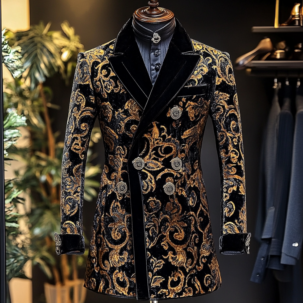 Unique embroidery business gentleman casual Men's Luxury Business Casual Fashion Blazer Suit Coat Jacket