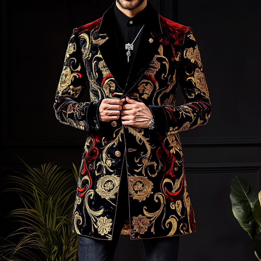 Unique embroidery business gentleman casual Men's Luxury Business Casual Fashion Blazer Suit Coat Jacket