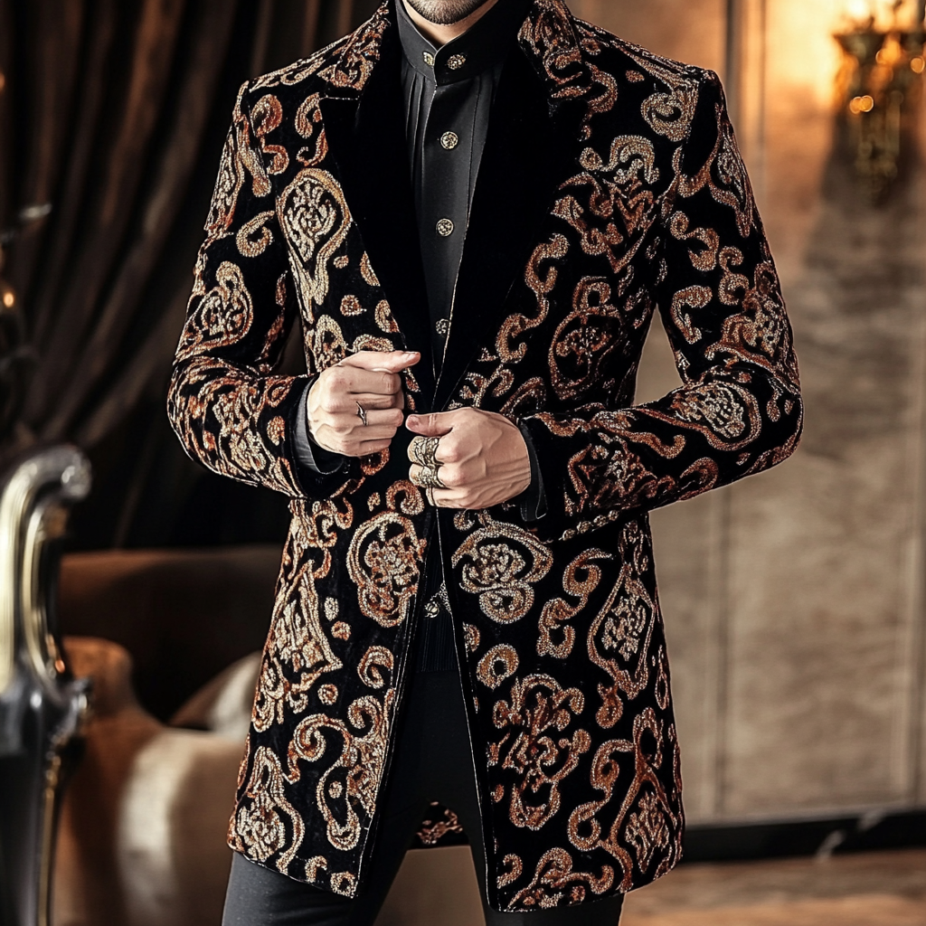 Unique embroidery business gentleman casual Men's Luxury Business Casual Fashion Blazer Suit Coat Jacket