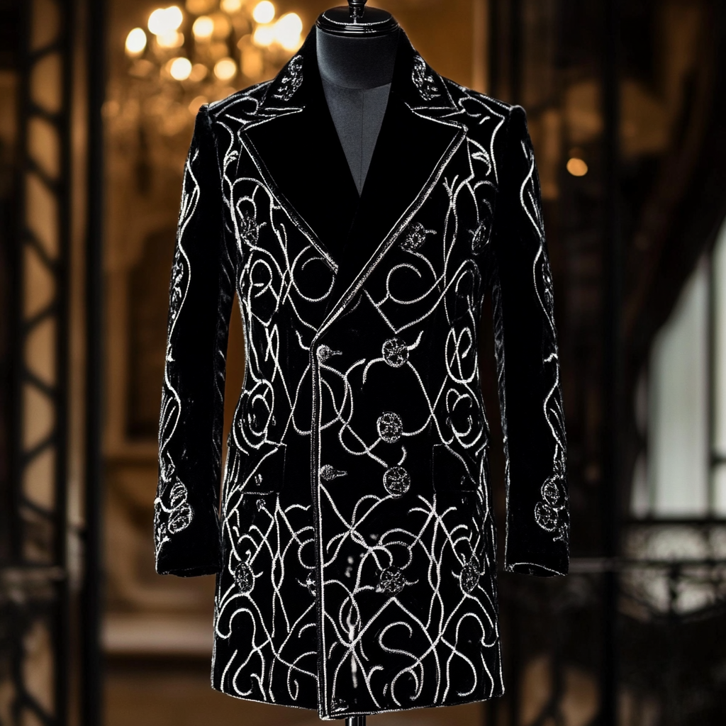 Unique embroidery business gentleman casual Men's Luxury Business Casual Fashion Blazer Suit Coat Jacket