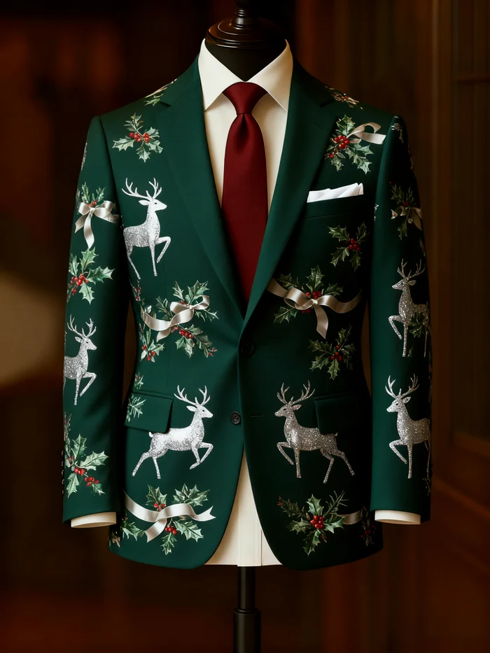 Men's Business Casual Christmas Suit Outerwear