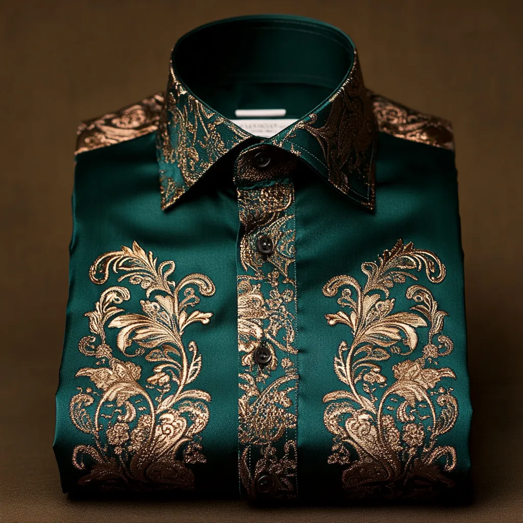 Men's Satin Luxury Business Long Sleeve Shirt