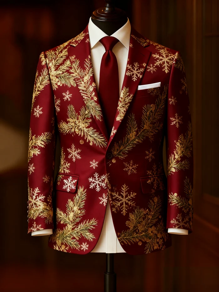 Men's Business Casual Christmas Suit Outerwear