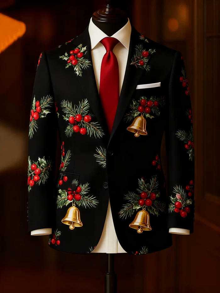 Men's Business Casual Christmas Suit Outerwear