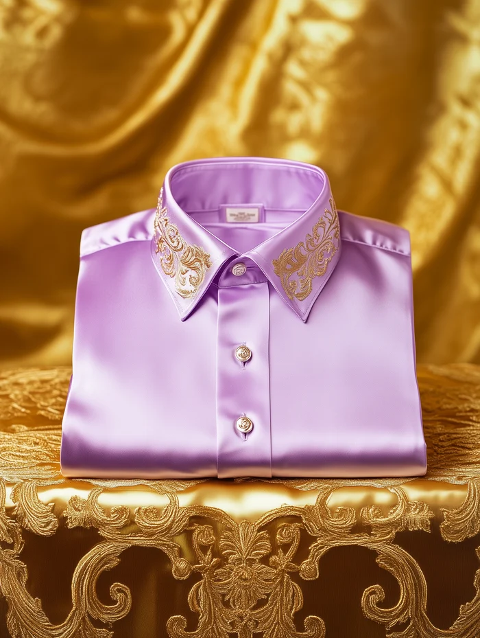 Men's Satin Luxury Business Long Sleeve Shirt