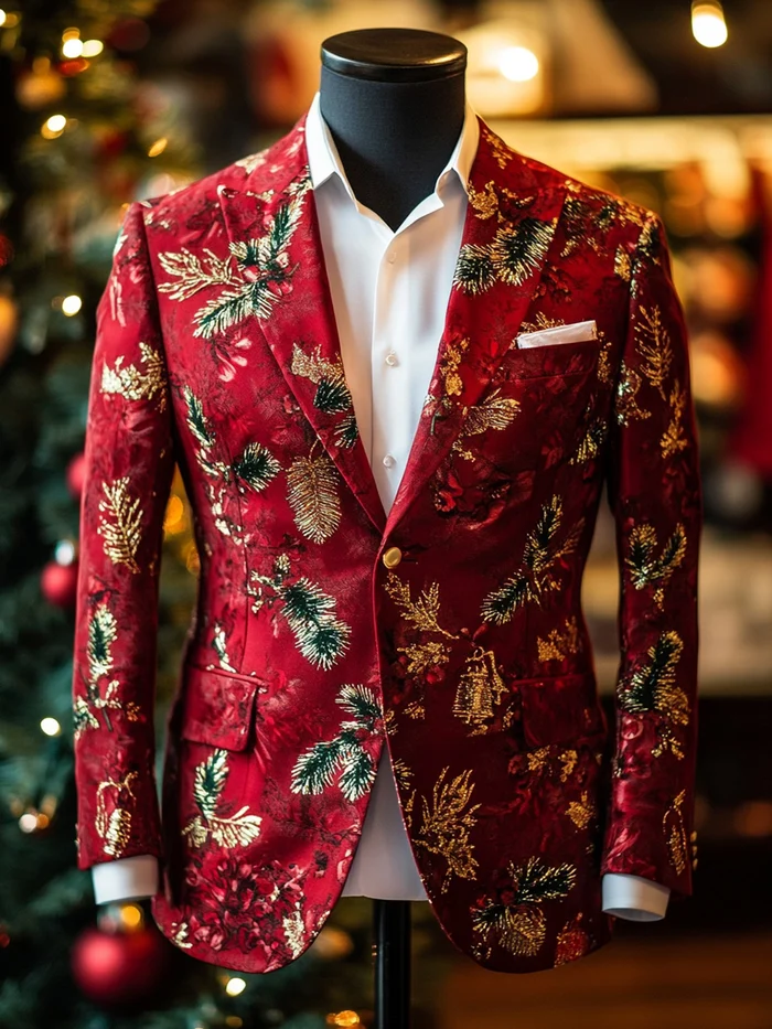 Men's Business Casual Christmas Suit Outerwear