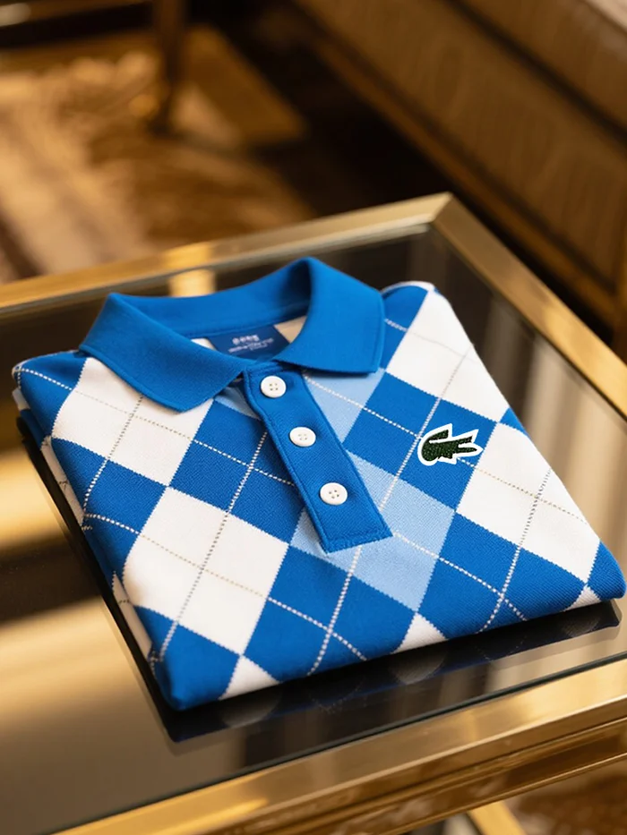 Men's Classic Business Logo Button Short Sleeve Polo Shirt