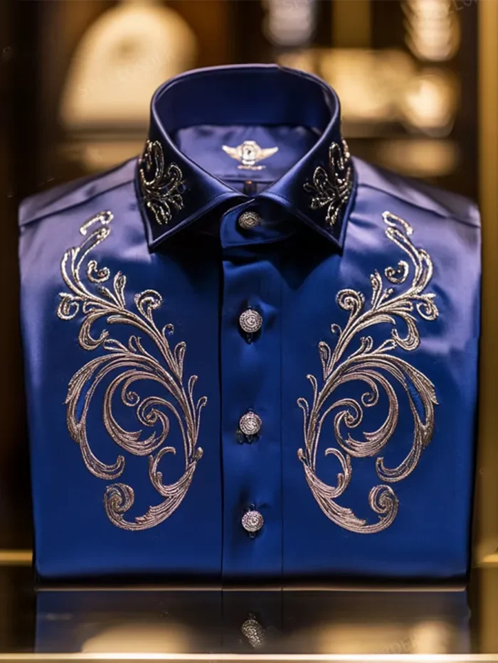 Men's Satin Luxury Business Long Sleeve Shirt