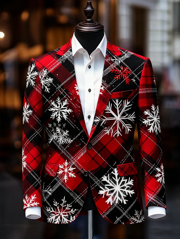 Men's Business Casual Christmas Suit Outerwear