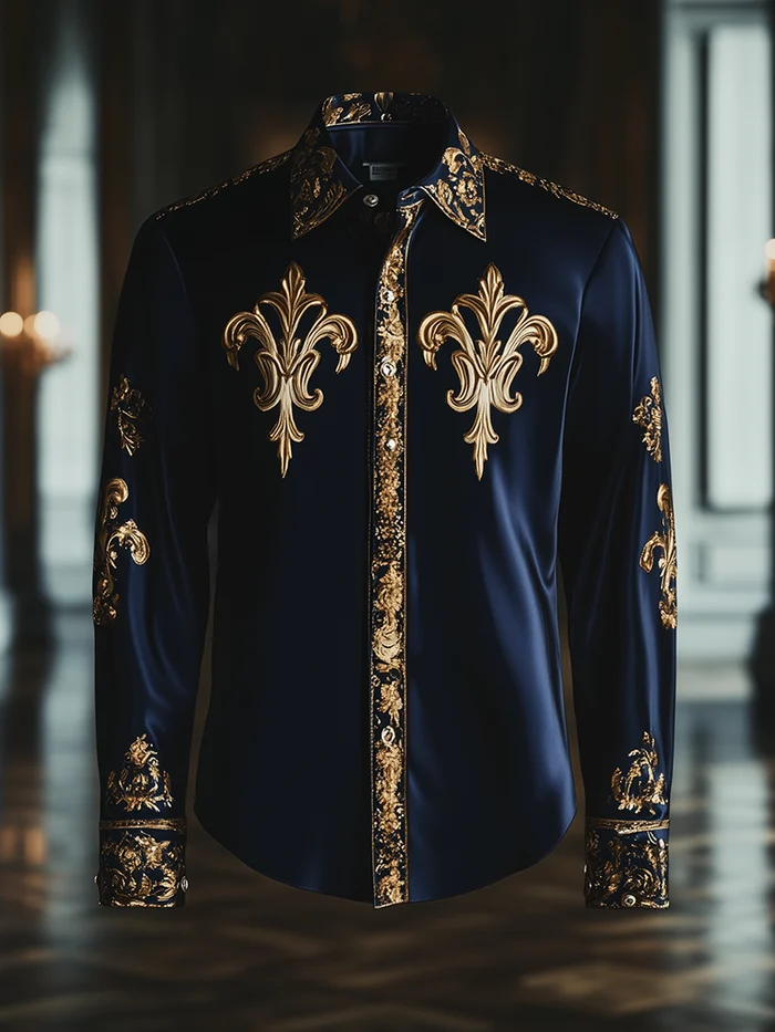Men's Satin Luxe Long Sleeve Button Down Shirt