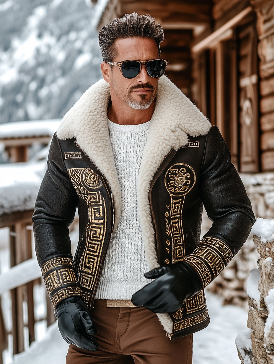 Unique 'The Saville' Fur Bomber Men's Fashion Blazer Coat Jacket