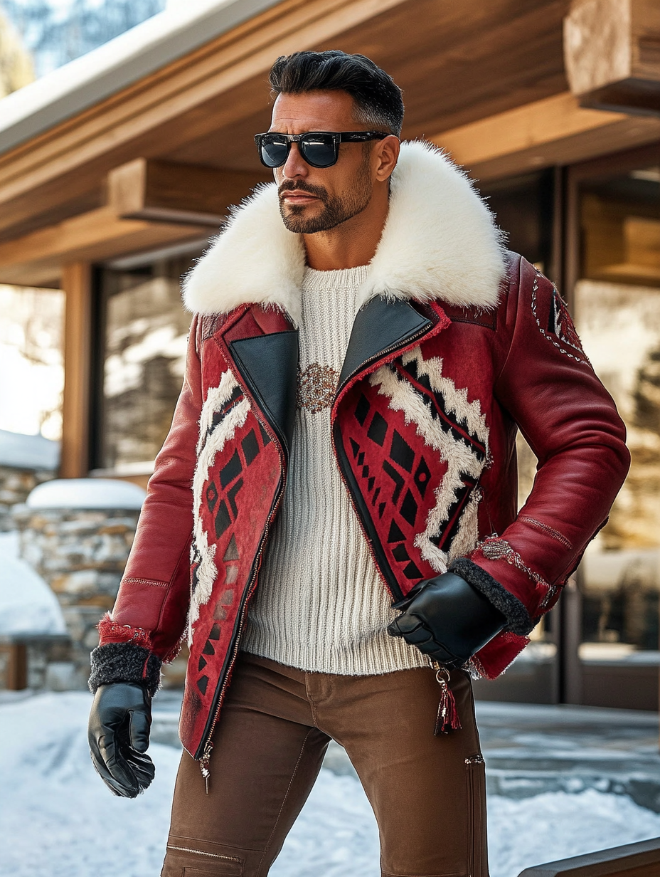 Unique 'The Saville' Fur Bomber Men's Fashion Blazer Coat Jacket