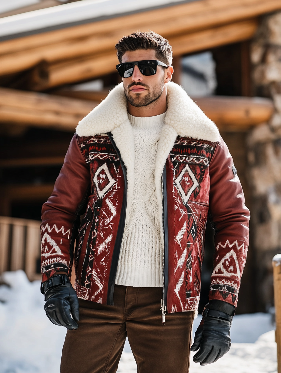 Unique 'The Saville' Fur Bomber Men's Fashion Blazer Coat Jacket