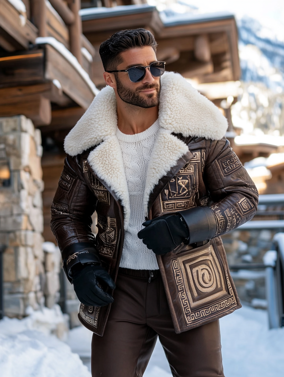 Unique 'The Saville' Fur Bomber Men's Fashion Blazer Coat Jacket