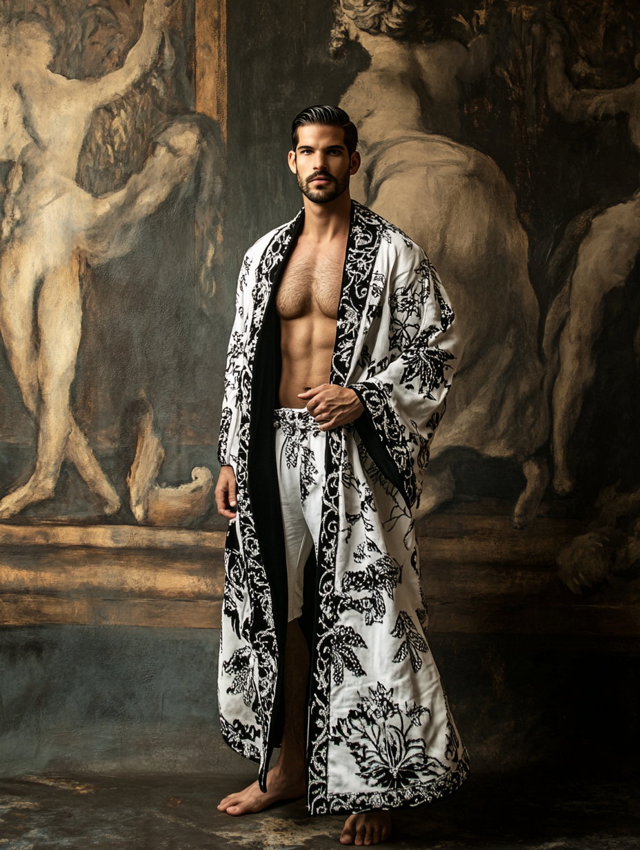 Men's Luxury Soft Silky Pajamas Velvet Robe Homewear