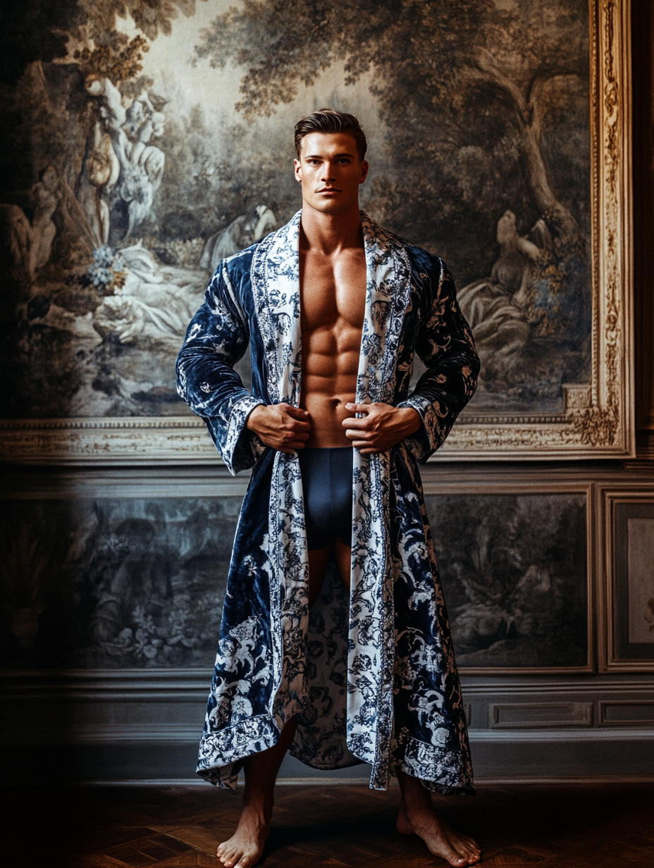 Men's Luxury Soft Silky Pajamas Velvet Robe Homewear