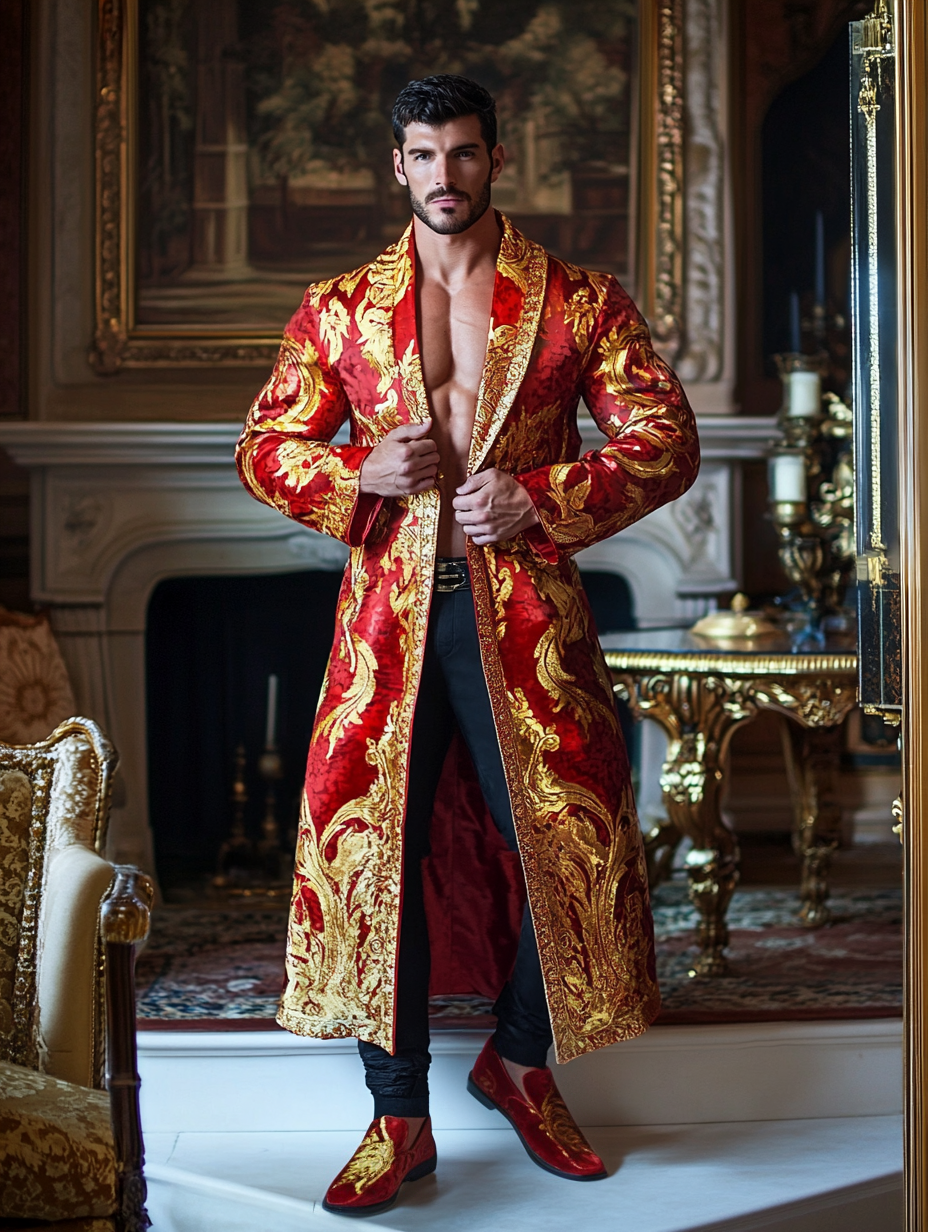 Men's Luxury Soft Silky Pajamas Velvet Robe Homewear