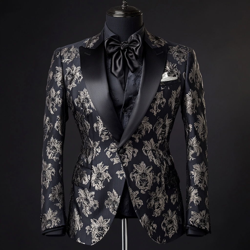 Printed business gentleman casual Men's Luxury Business Casual Fashion Blazer Suit Jacket