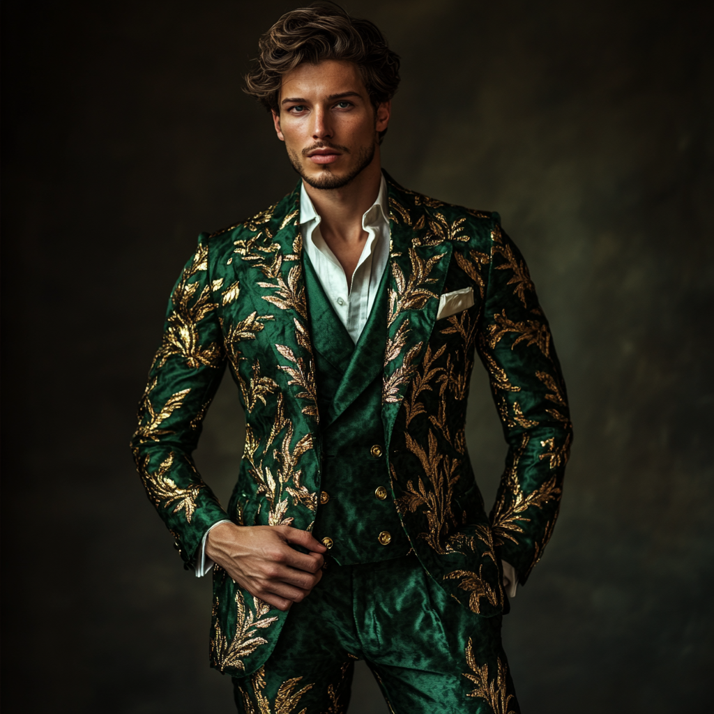 Printed business gentleman casual Men's Luxury Business Casual Fashion Blazer Suit Jacket