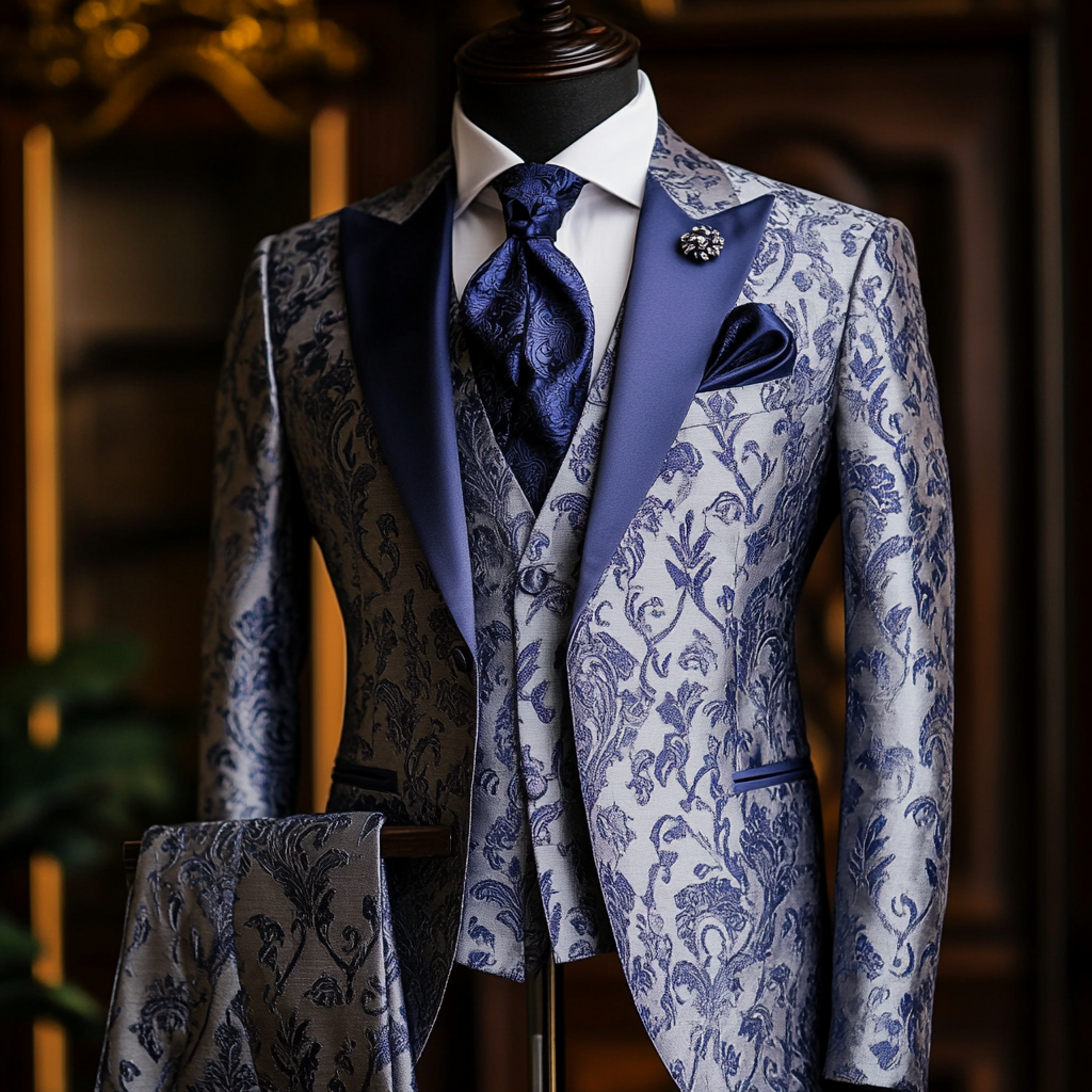 Printed business gentleman casual Men's Luxury Business Casual Fashion Blazer Suit Jacket