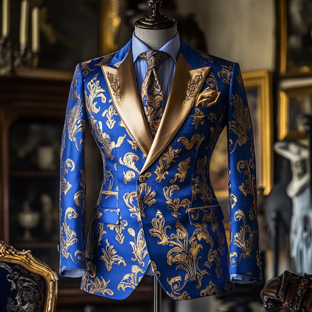 Printed business gentleman casual Men's Luxury Business Casual Fashion Blazer Suit Jacket