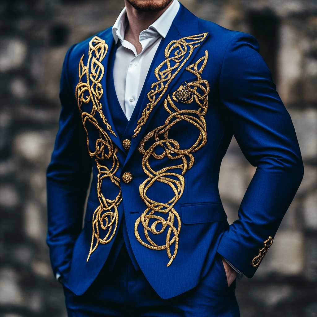 Printed business gentleman casual Men's Luxury Business Casual Fashion Blazer Suit Jacket