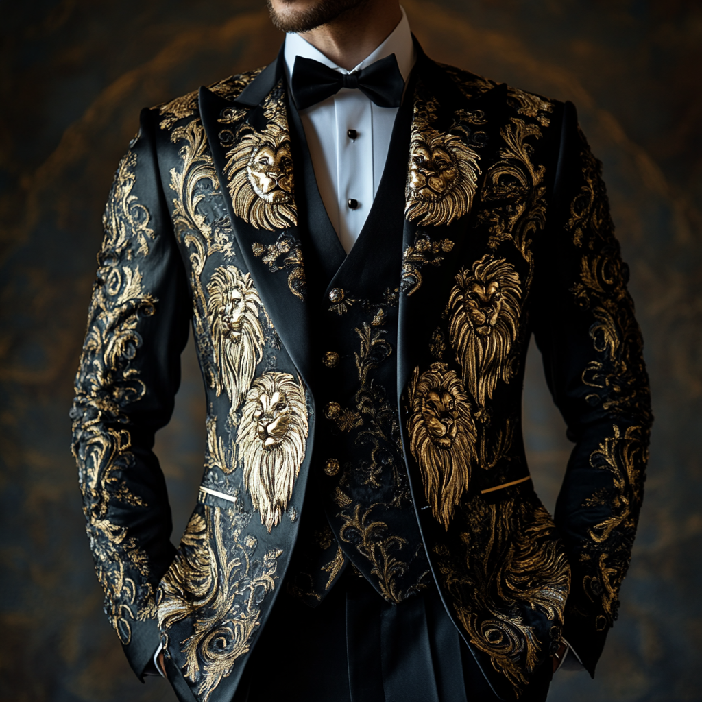 Printed business gentleman casual Men's Luxury Business Casual Fashion Blazer Suit Jacket