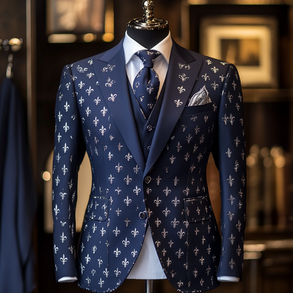 Printed business gentleman casual Men's Luxury Business Casual Fashion Blazer Suit Jacket
