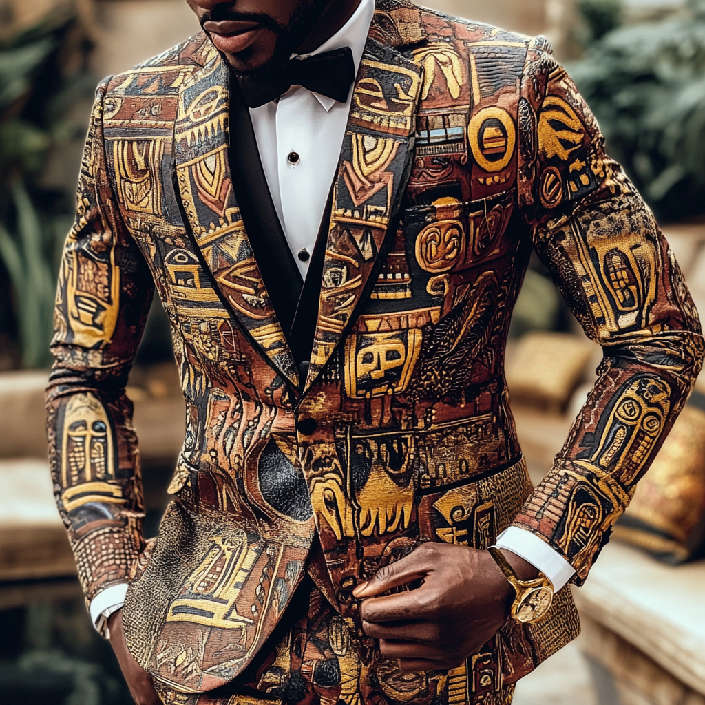 Printed business gentleman casual Men's Luxury Business Casual Fashion Blazer Suit Jacket