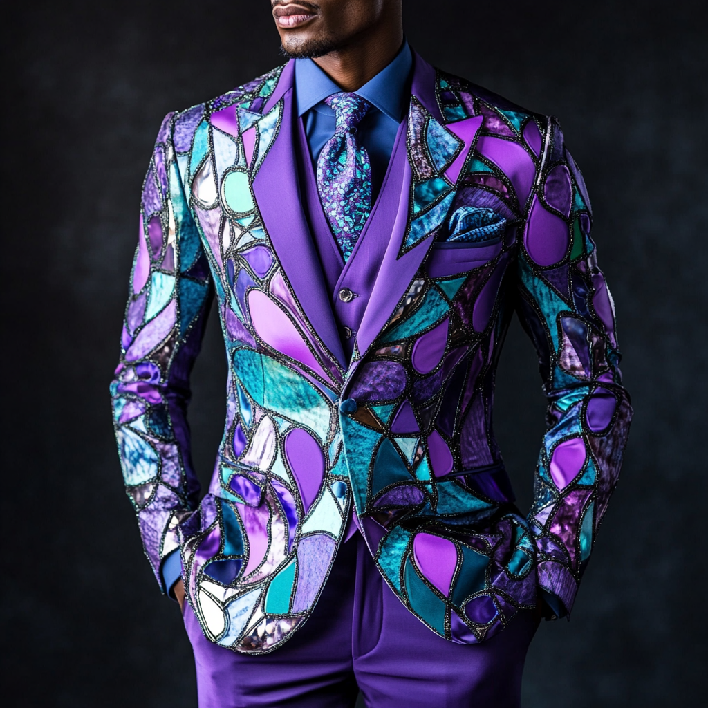 Printed business gentleman casual Men's Luxury Business Casual Fashion Blazer Suit Jacket