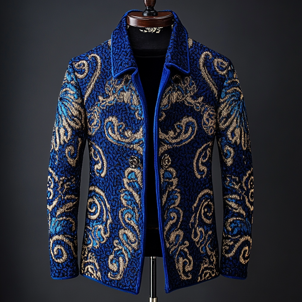 Printed business gentleman casual Men's Luxury Business Casual Fashion Blazer Suit Jacket