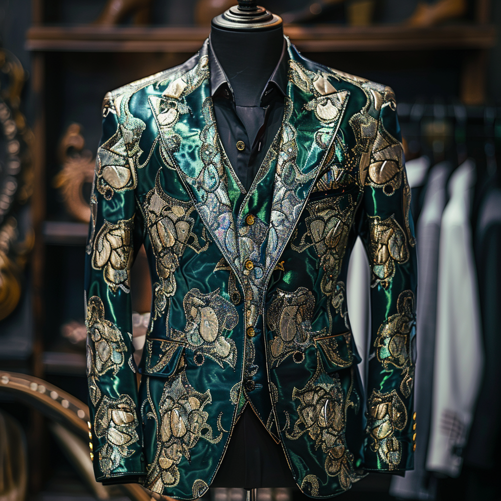 Printed business gentleman casual Men's Luxury Business Casual Fashion Blazer Suit Jacket