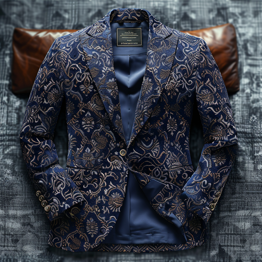 Printed business gentleman casual Men's Luxury Business Casual Fashion Blazer Suit Jacket