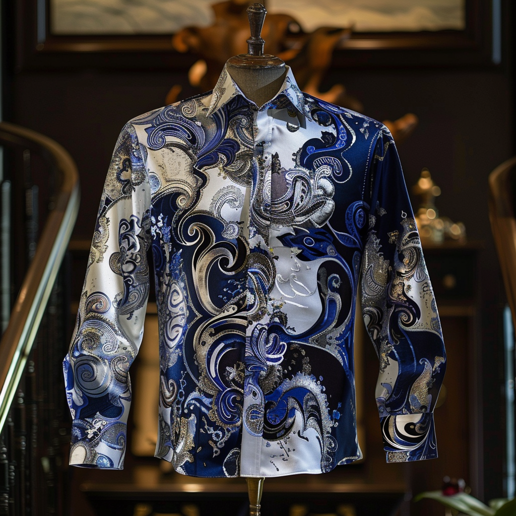 Best Silk Luxury Business VIP Exclusive Designer unique Luxe Collection long Shirt High Elasticity