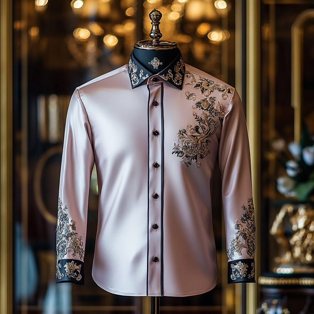 Silk Luxury Business VIP Exclusive Designer unique Luxe Collection long Shirt High Elasticity