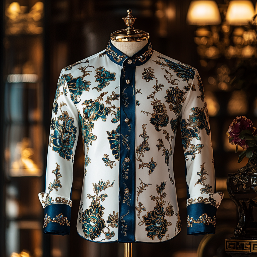 Silk Luxury Business VIP Exclusive Designer unique Luxe Collection long Shirt High Elasticity