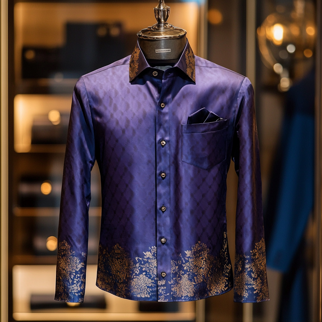 Silk Luxury Business VIP Exclusive Designer unique Luxe Collection long Shirt High Elasticity