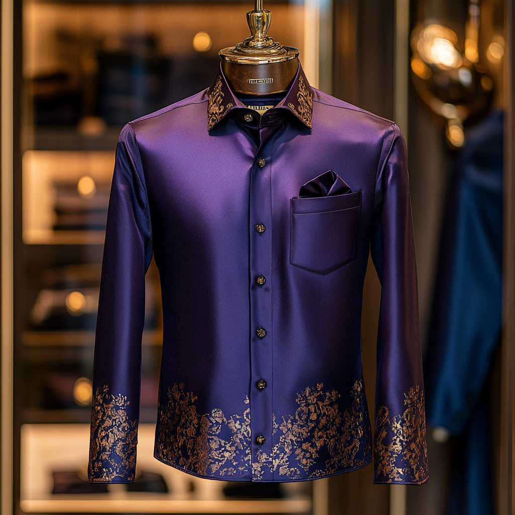 Silk Luxury Business VIP Exclusive Designer unique Luxe Collection long Shirt High Elasticity