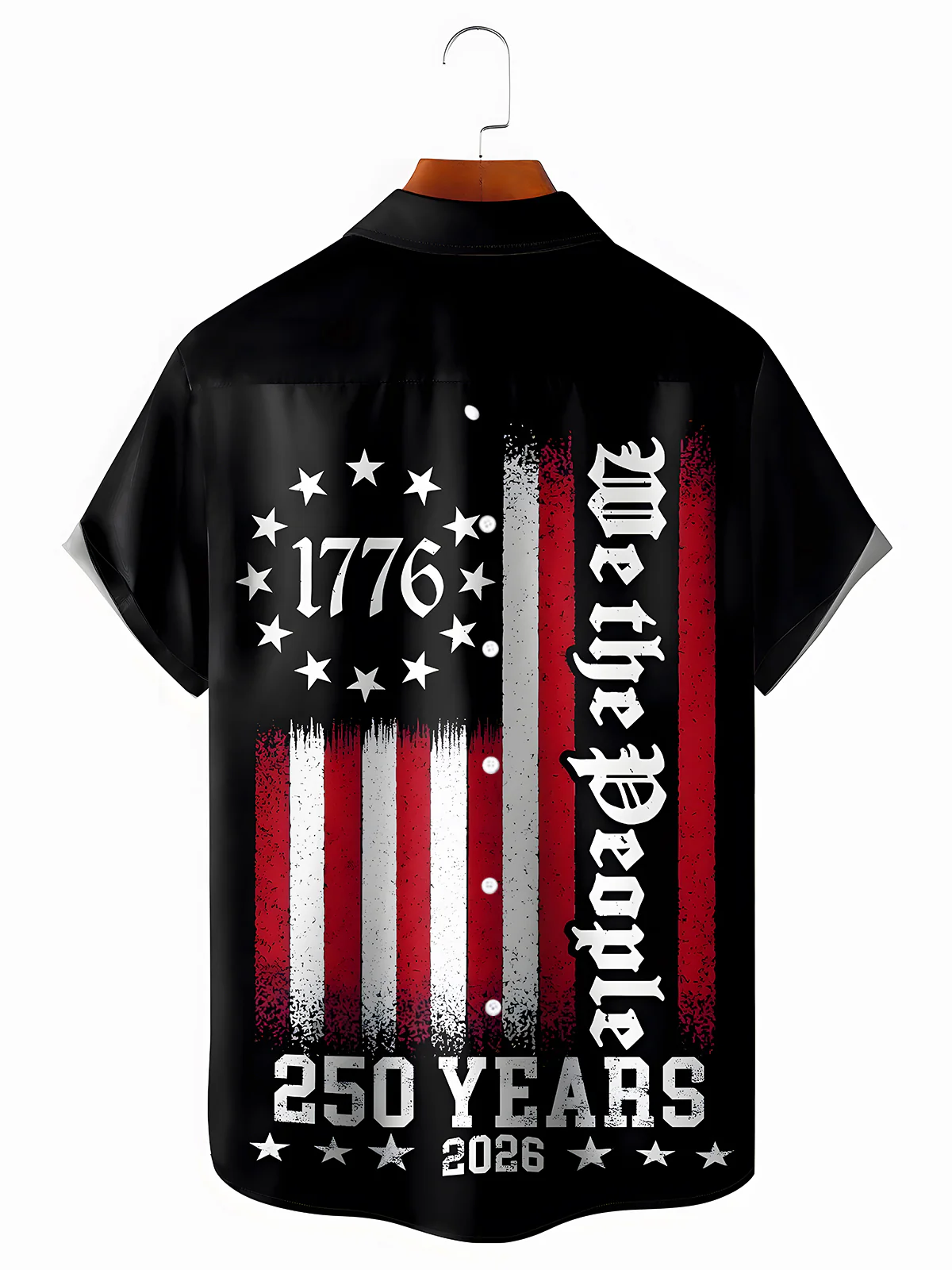Soft High Elasticity Casual Regular Independence Day American Flag Hawaiian Shirt