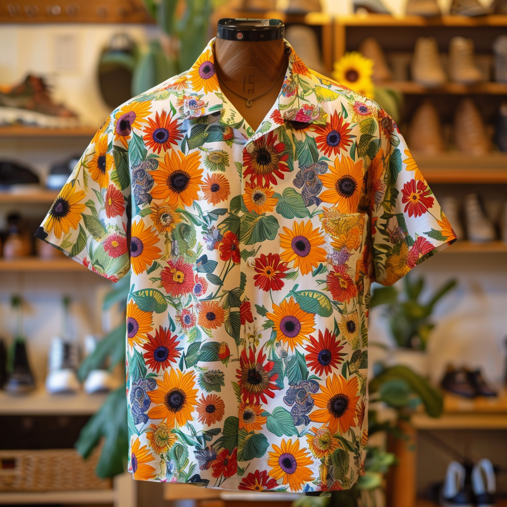 Hawaiian Shirt For Men Ardent Print Shirt 100% Cotton