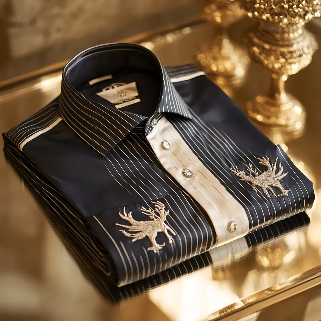 Silk Luxury Business VIP Exclusive Designer unique Luxe Collection long Shirt High Elasticity