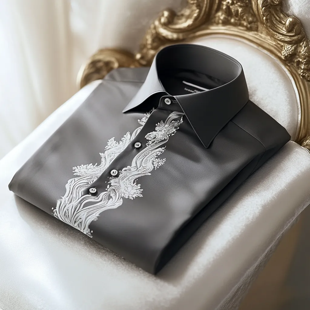 Silk Luxury Business VIP Exclusive Designer unique Luxe Collection long Shirt High Elasticity
