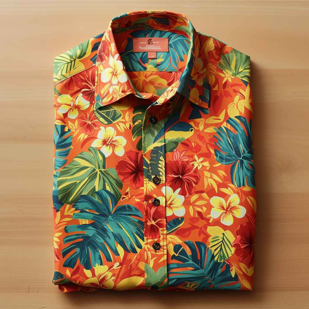 100% Cotton Hawaiian Shirt For Men Button-down Short Sleeve Shirt