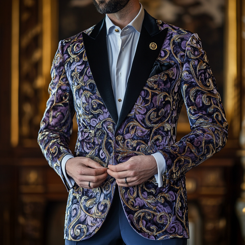 Unique embroidery business gentleman casual Men's Luxury Business Casual Fashion Blazer Suit Coat Jacket