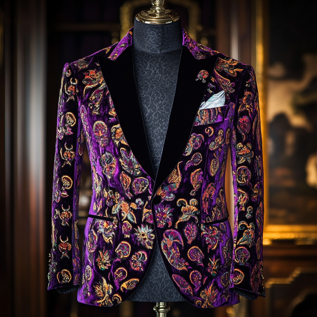 Unique embroidery business gentleman casual Men's Luxury Business Casual Fashion Blazer Suit Coat Jacket